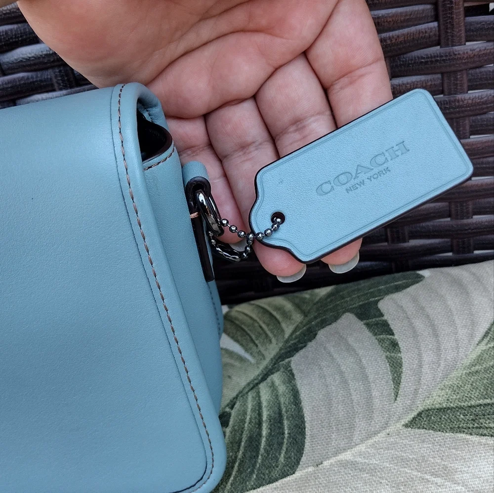 Coach Turnlock Colud Blue Crossbody Bag
